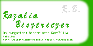 rozalia bisztriczer business card